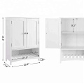 Free Standing Bathroom Cabinet with Adjustable Shelf Kitchen Cupboard Wooden Entryway Storage Cabinet White